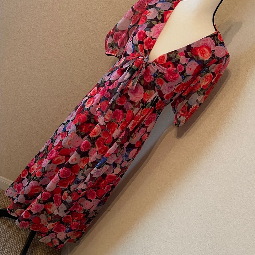 IEENA For Mac Duggal Florsl MIDI dress/ excellent condition . Sz 8